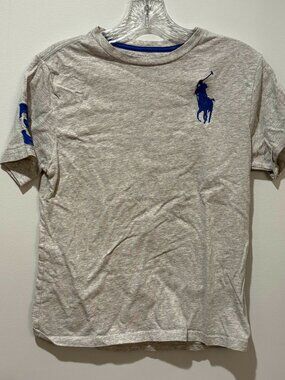 USED - Polo Ralph Lauren Gray Boys Big Pony Cotton Tee - Size L (14/16)